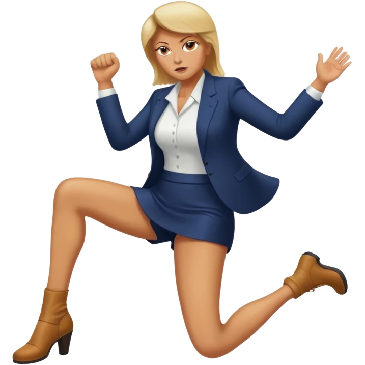woman kicking donald trump between his legs emoji