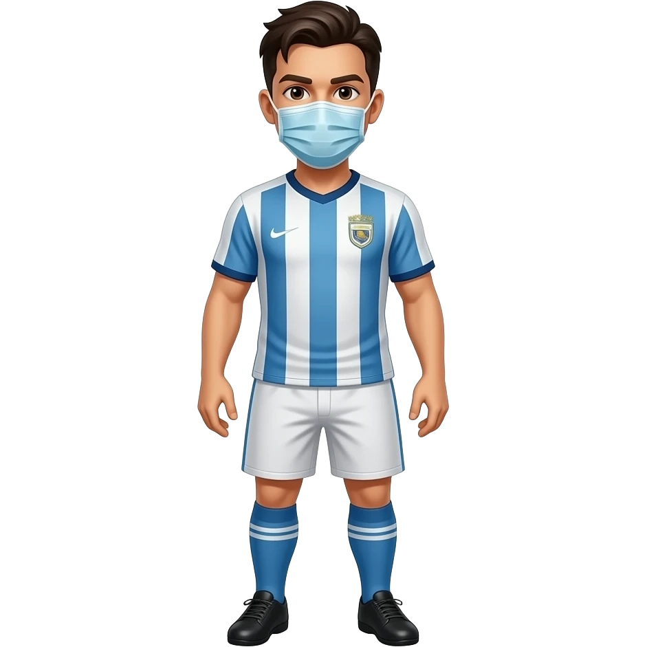 jugador de futbol con una mascara emoji