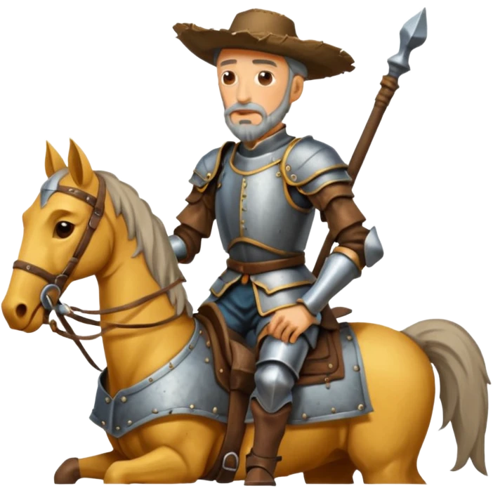Don Quixote on his horse Rocinante emoji