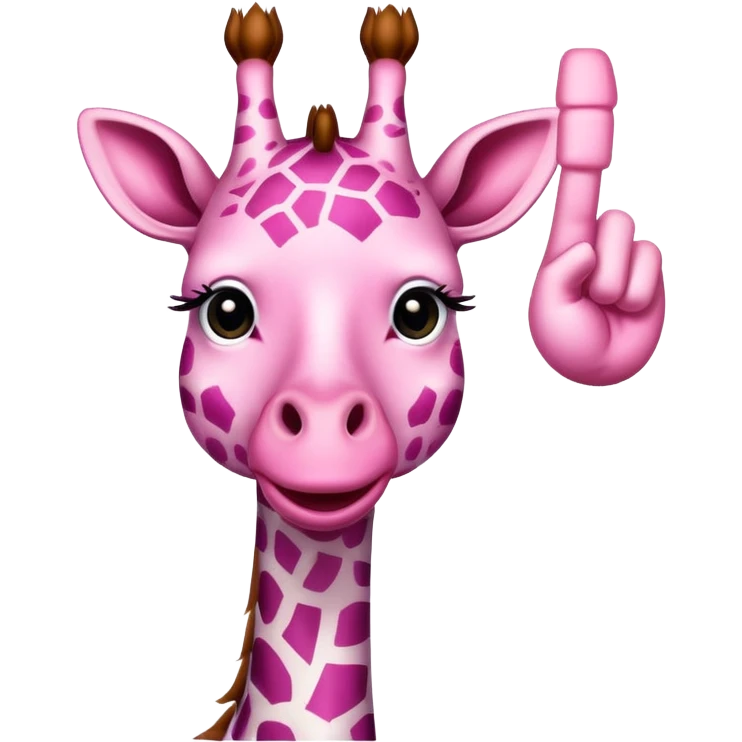 pink giraffe with middle finger up  emoji