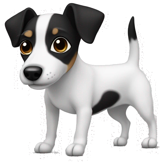 Total white jack russel ears black emoji