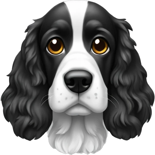 Cocker anglais noir et blanc emoji