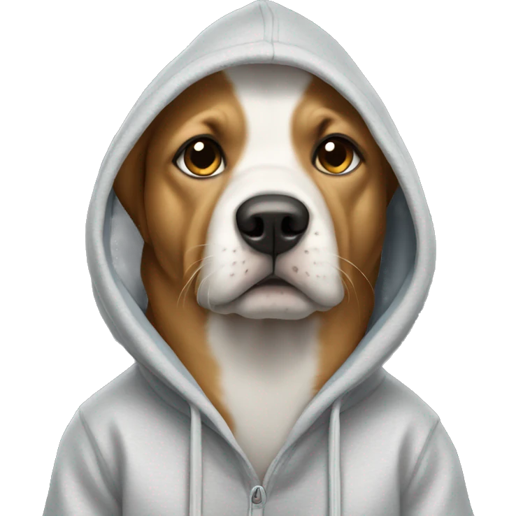 Dog wearing hoodie emoji