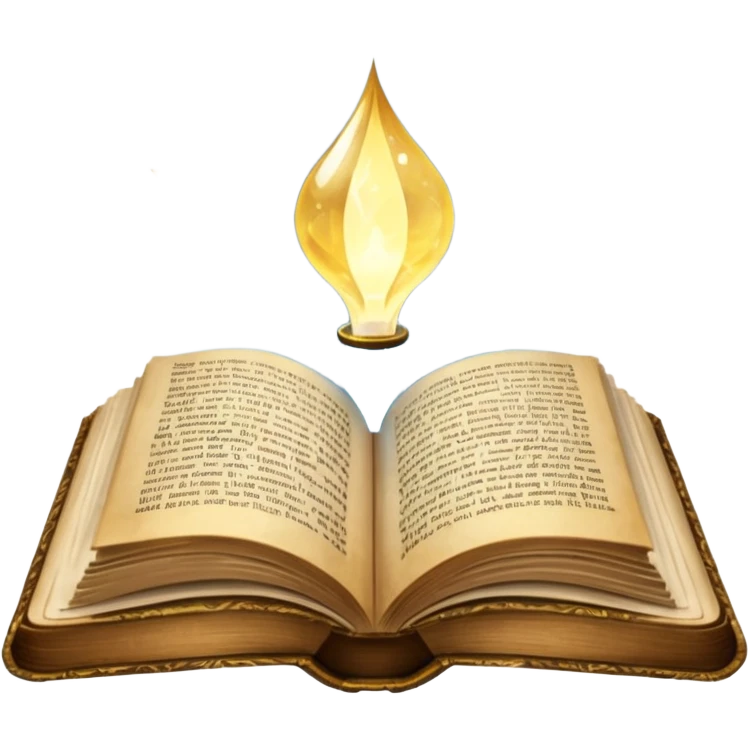 An open book with magical light pouring from the pages emoji