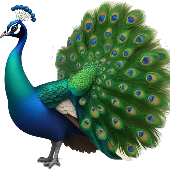 Peacock on a big boulder emoji