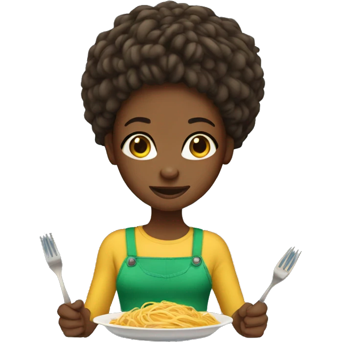 African girl wearing spaghetti  emoji