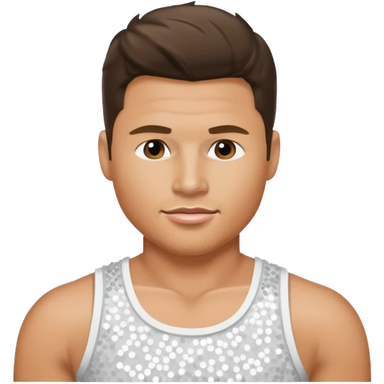 Nick Lachey from 98 Degrees with white sequin crop top emoji