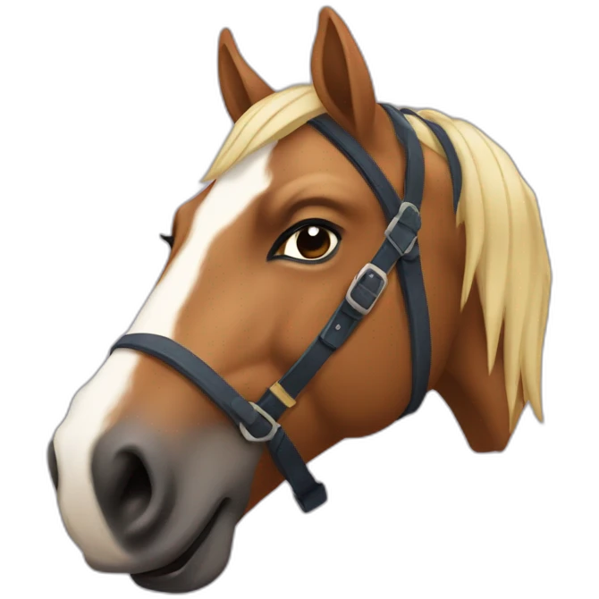 Cara de caballo burlándose emoji