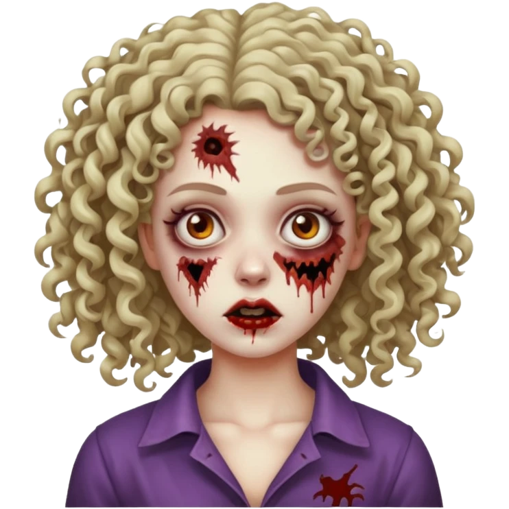 zumbi de cabelo cacheado feminina emoji