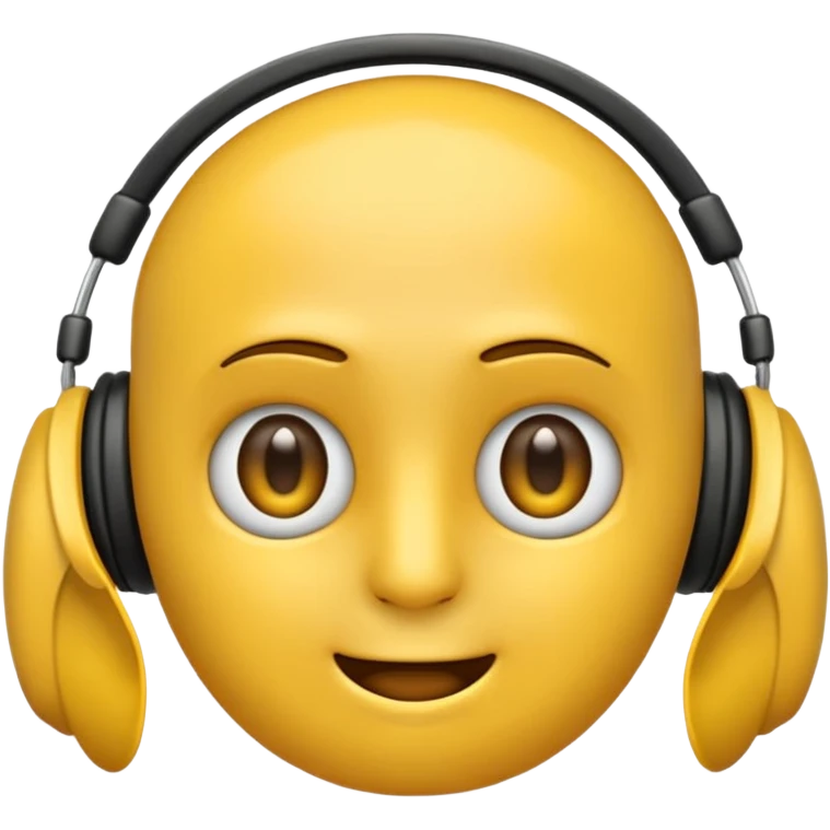 Ein gelber runder Emoji mit geschlossenen augen Augen. Total im moment. Glücklich, leichtes lächeln. Verträumt. Leichtigkeit. Freiheit. Overearkopfkörer auf dem kopf emoji