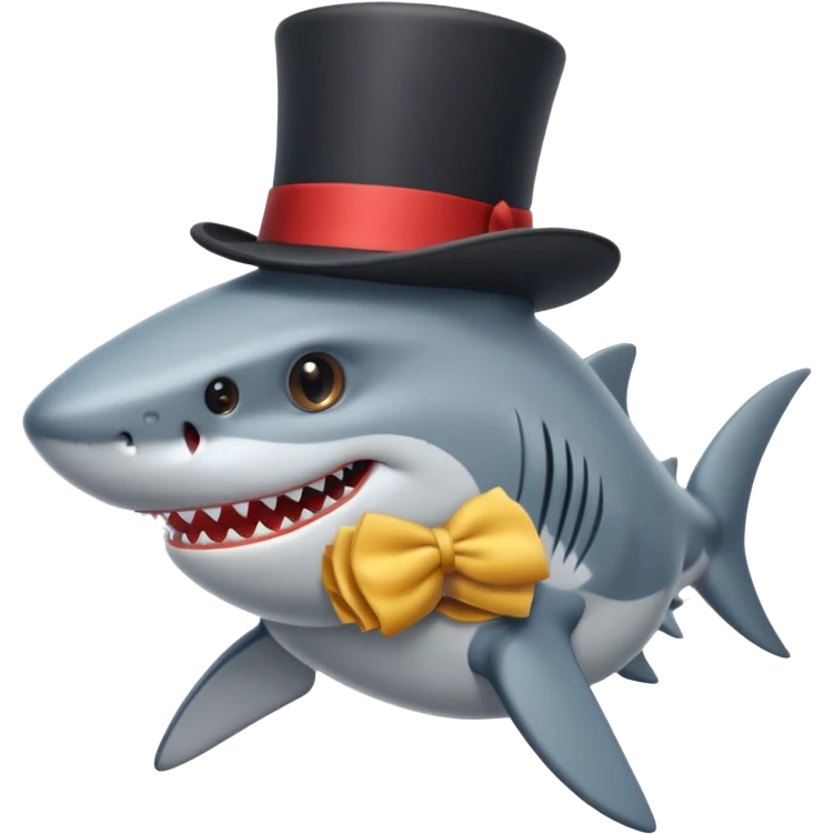 Shark with a top hat emoji