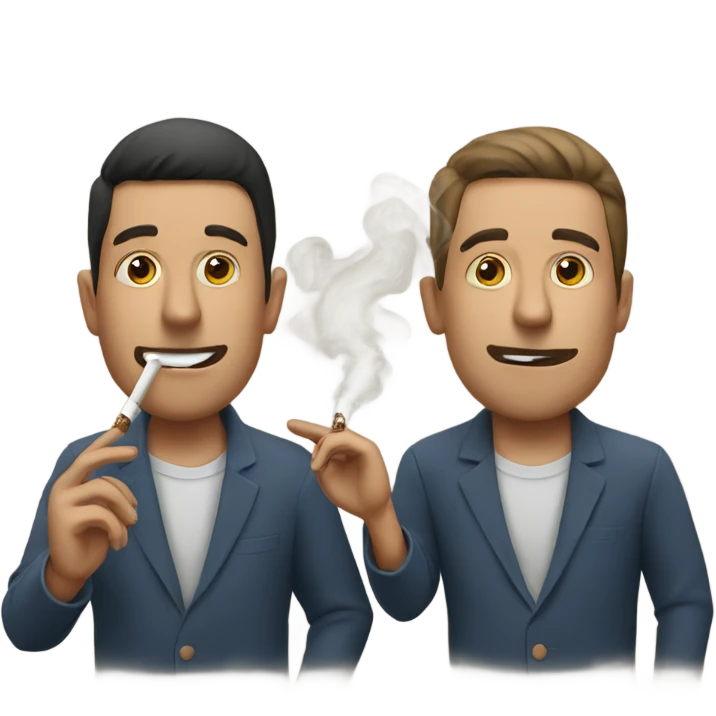 Two guys smoking a pre roll emoji