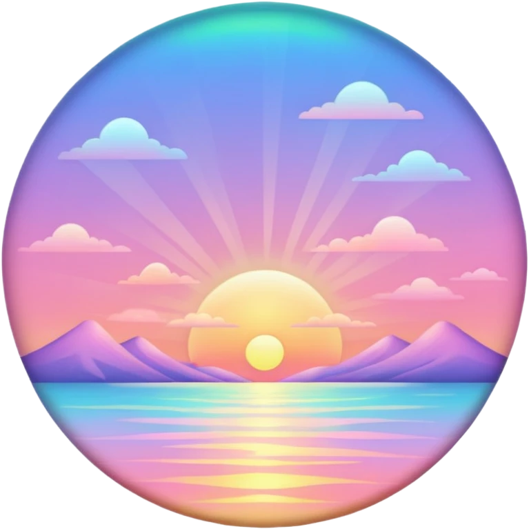 Pastel colorful iridescent shiny pale light whitish sunset deco  emoji