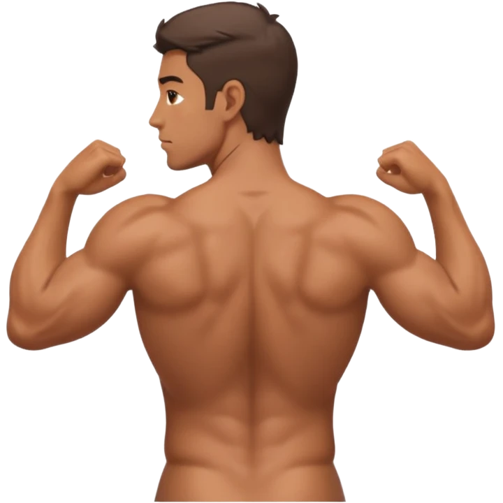 Homem de costas sem camisa emoji