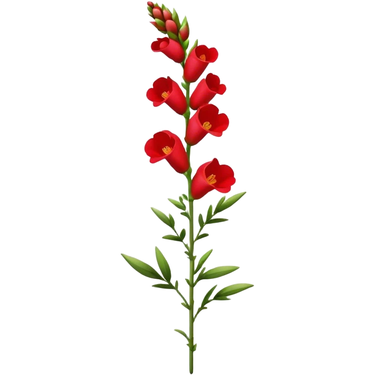 single red Snapdragon, straight stem emoji