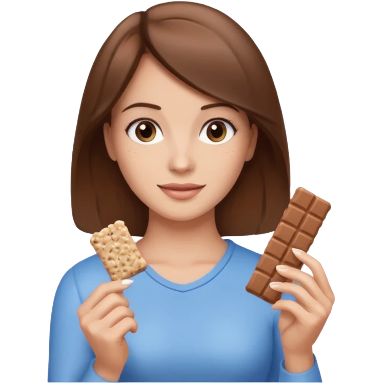lady holding protein bar emoji