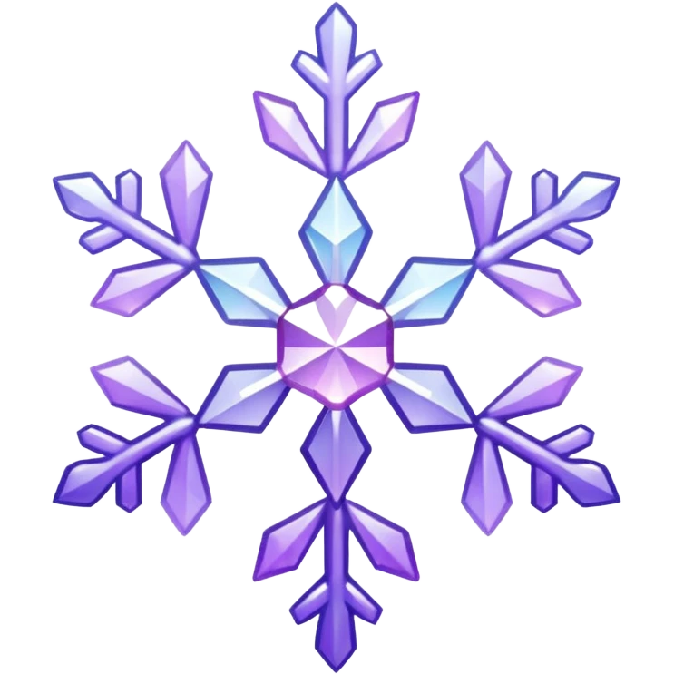 Shiny glossy crystal whitish nebulae sparkly glittery shiny Pastel violet lavender lilac gradients snowflake  emoji