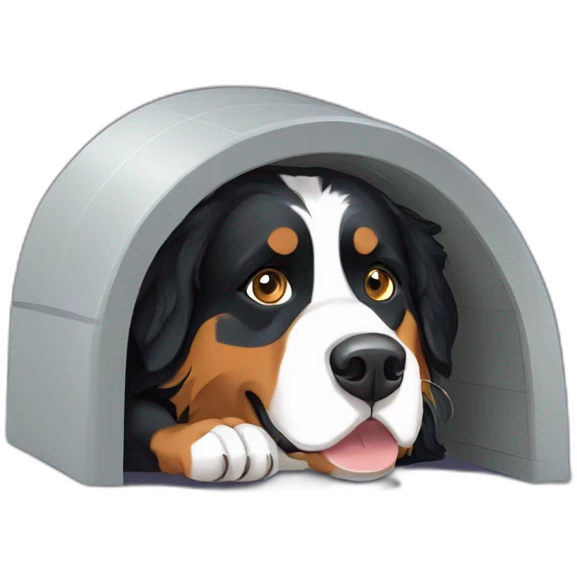 bernese mountain dog agility lying tunnel emoji