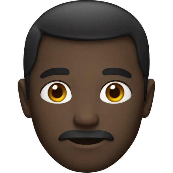 dark man with straight hair emoji
