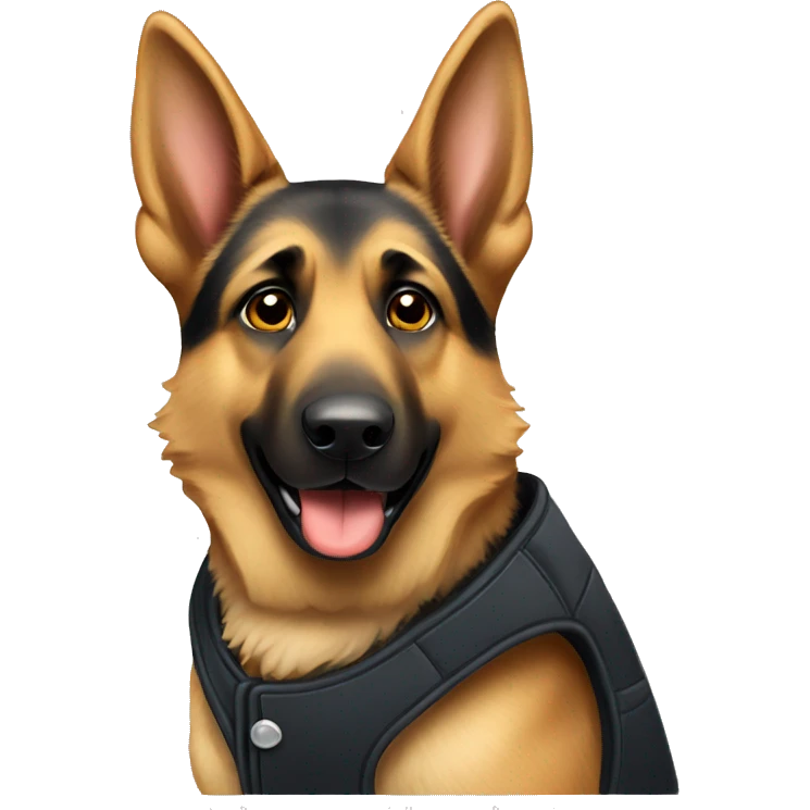 German shepherd with vest emoji