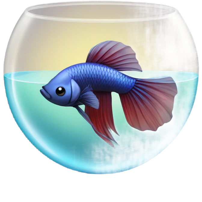 halfmoon Beta fish in bowl  emoji