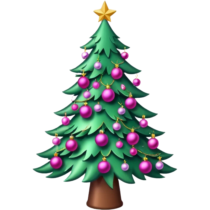 Christmas tree pink emoji
