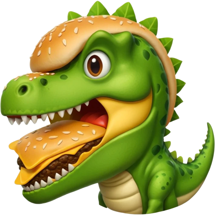 Cheeseburger eatingdinosaur emoji