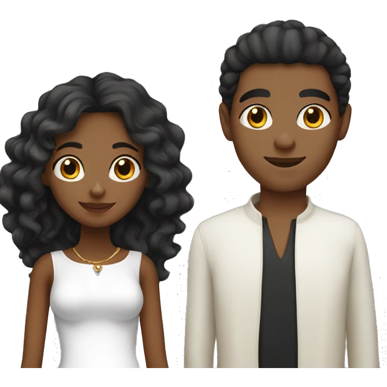 Young pretty black girl with white Moroccan husband  emoji