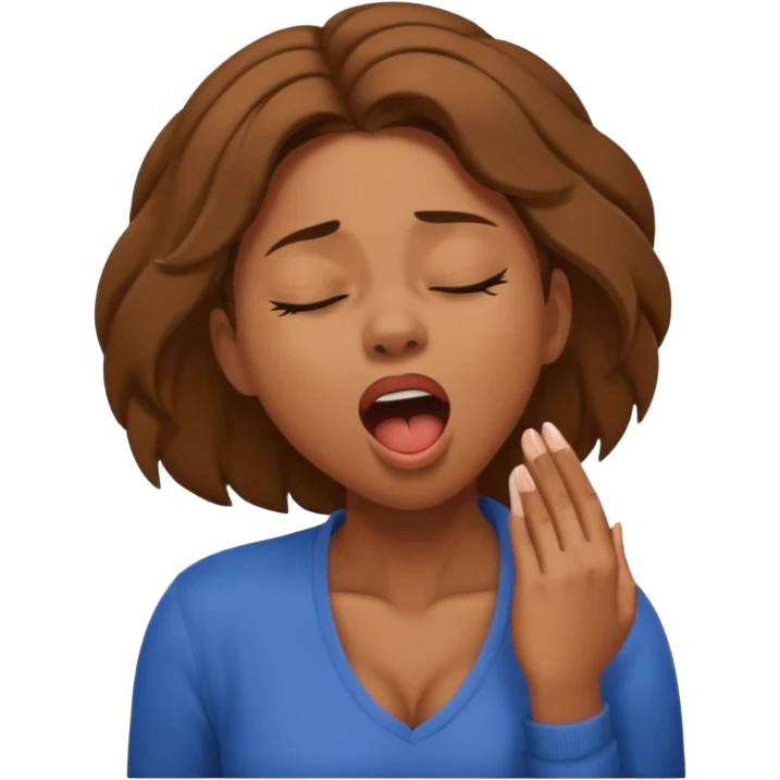 balck woman Yawning  no hand emoji