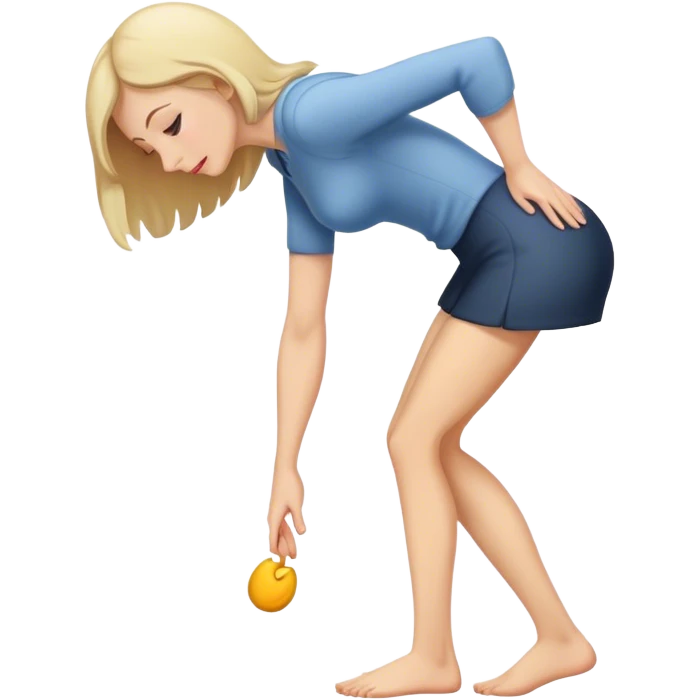 White lady bending over emoji