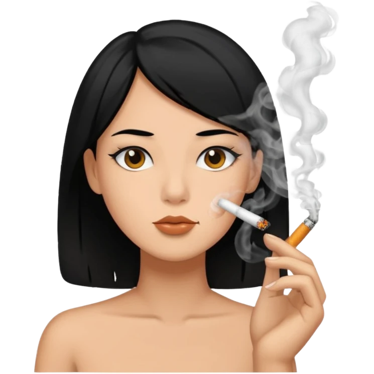Has una persona fumando, Que tenga pelo negro  emoji