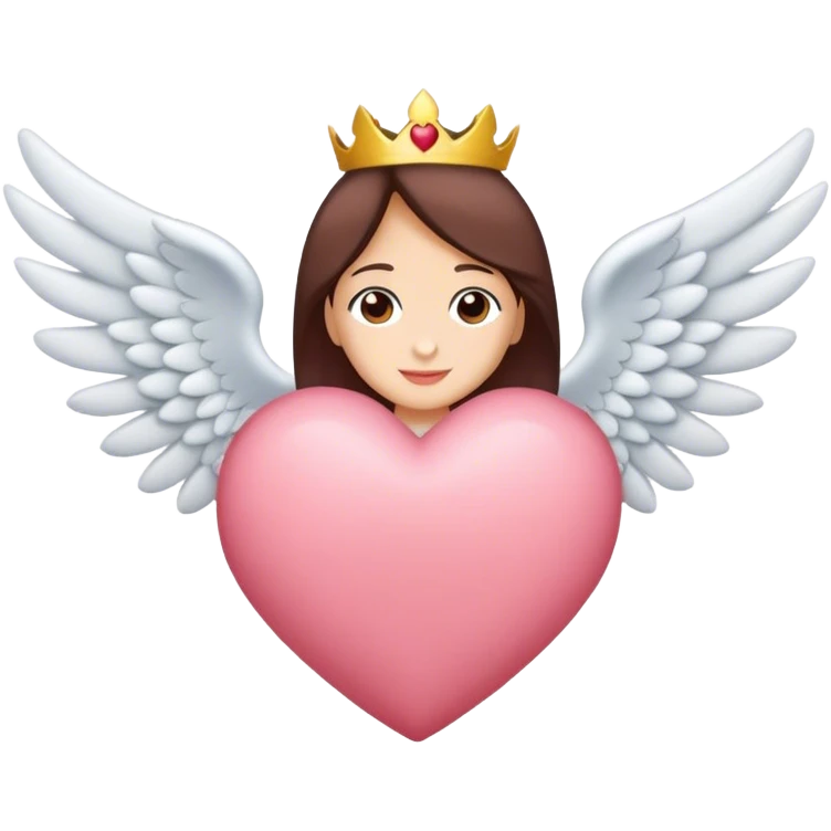 Corazón rosita claro con alas blancas emoji