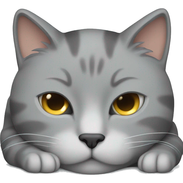Gray cat sleeping emoji