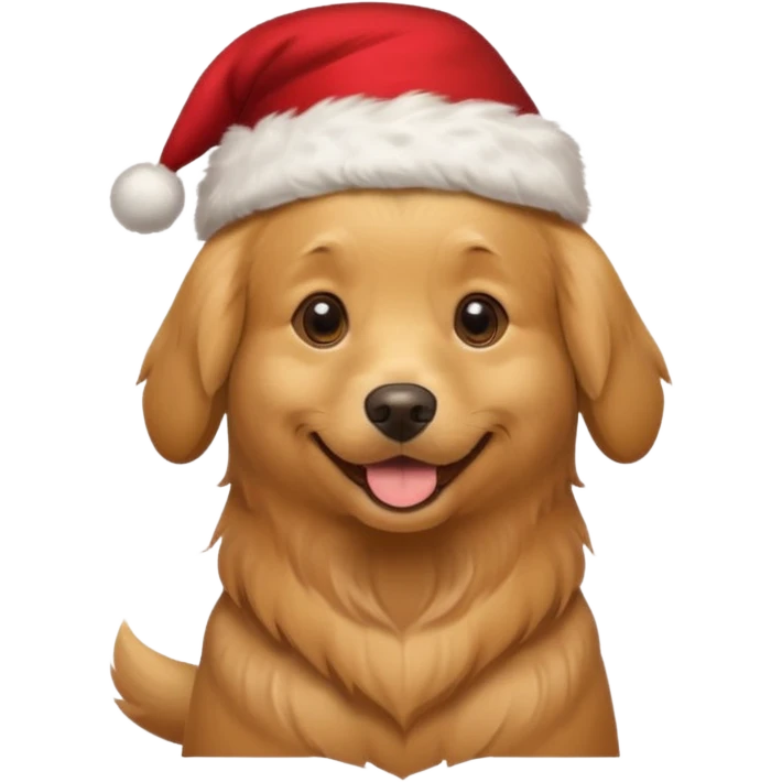 Dog whit Christmas hat emoji