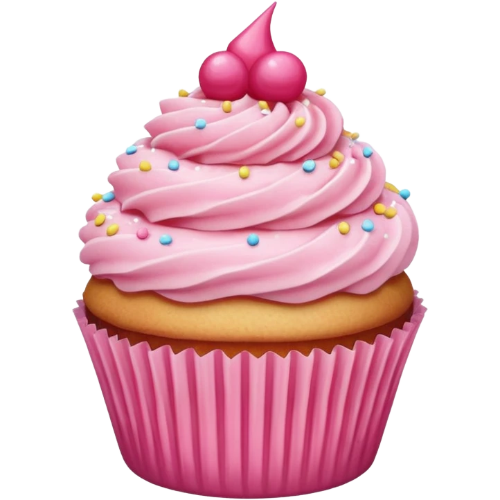 Cupcake with pink icing emoji