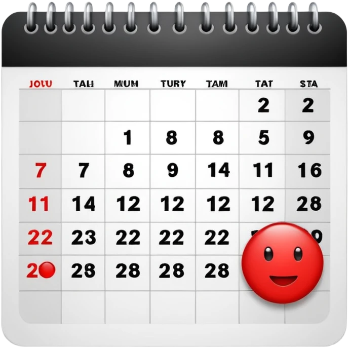 calendario en lunes emoji