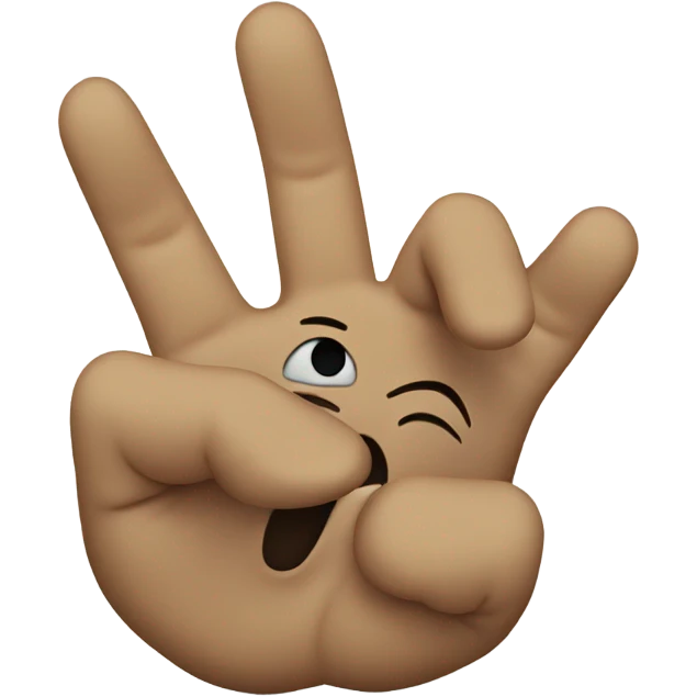 Crying face with a peace sign  emoji