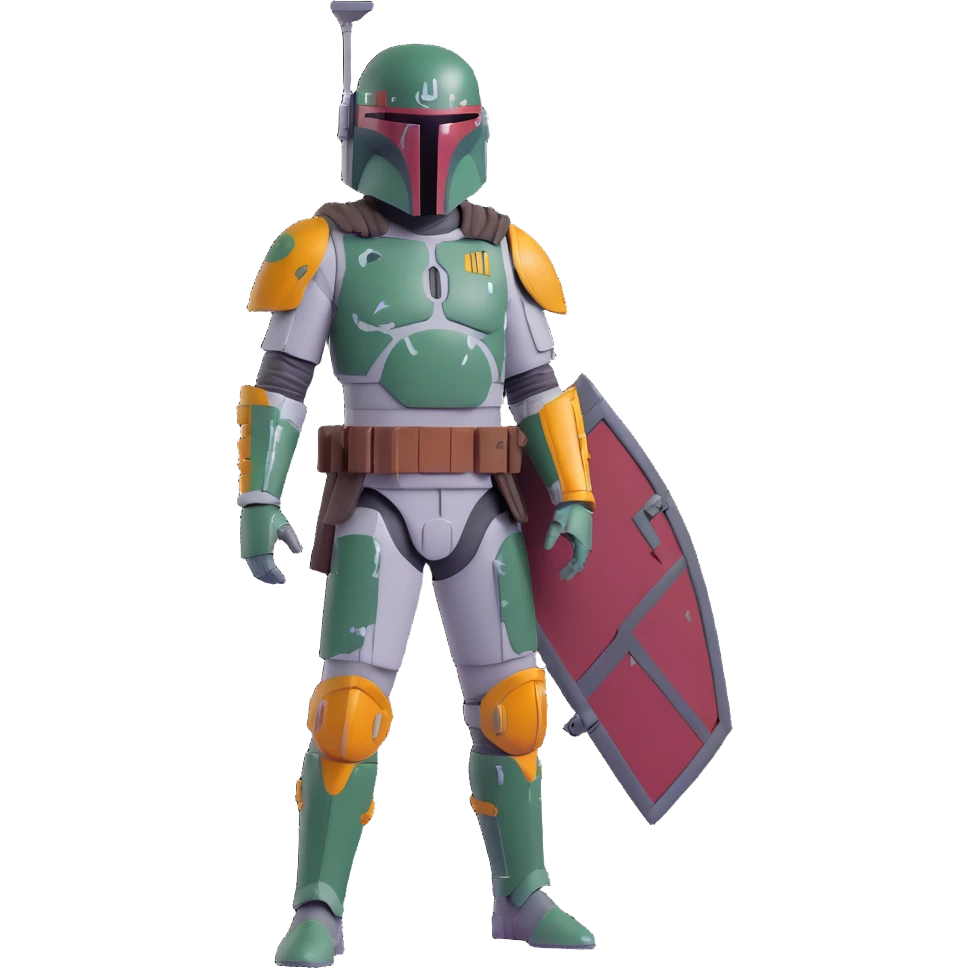 Boba Fett, Star Wars bounty hunter, 3D emoji style emoji