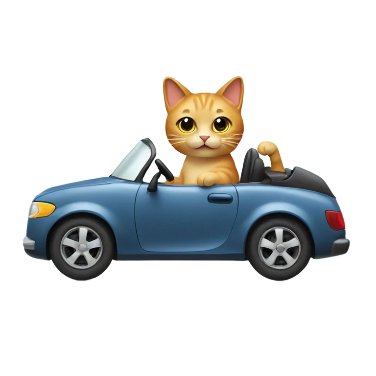 Cat driving a car emoji