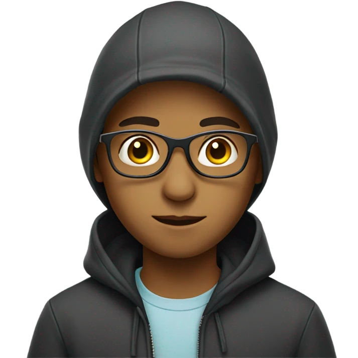 hooded boy with glasses emoji