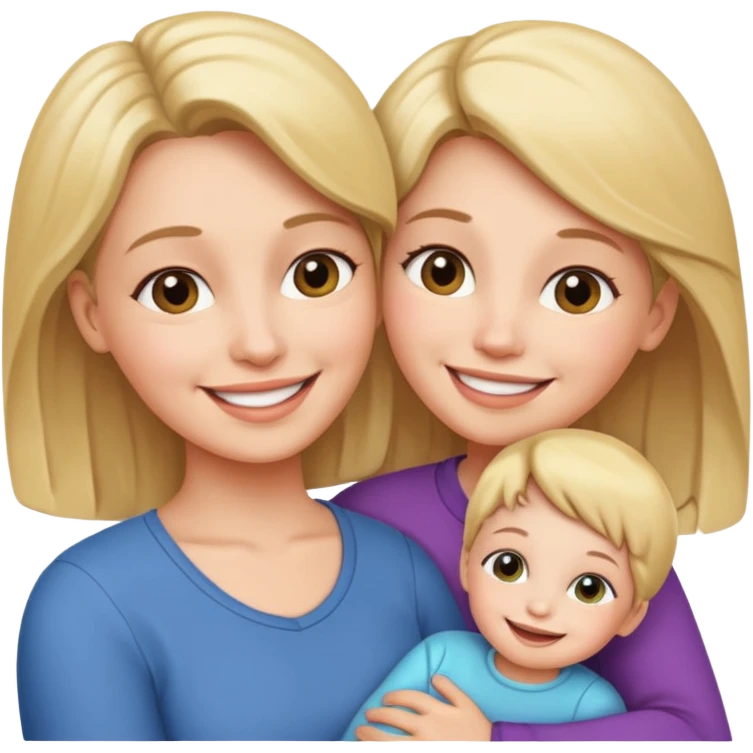 mom holding his one daughter emoji