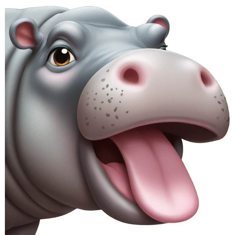 Kissy face hippo emoji