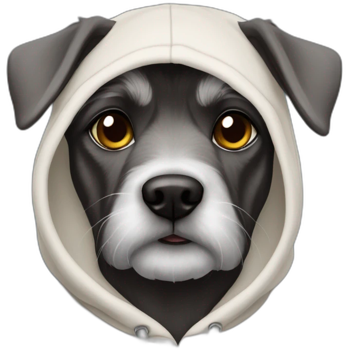 Schnautser wearing a hoodie emoji