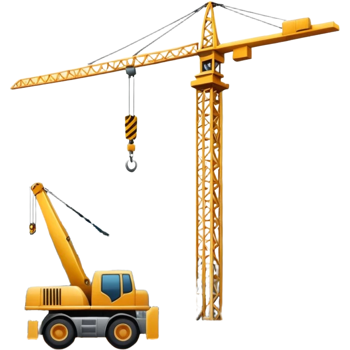 Construction site with crane and building emoji