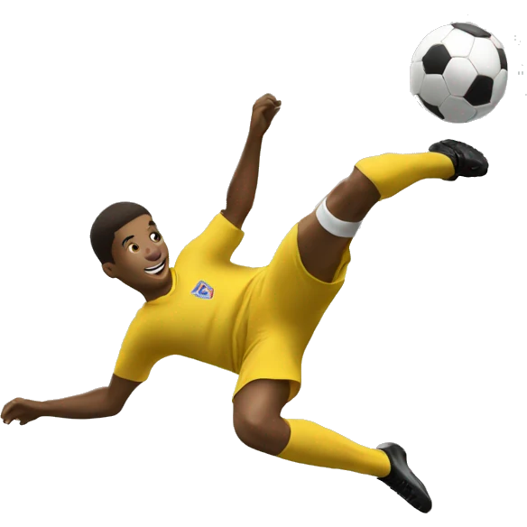 A boy Bicycle kick emoji
