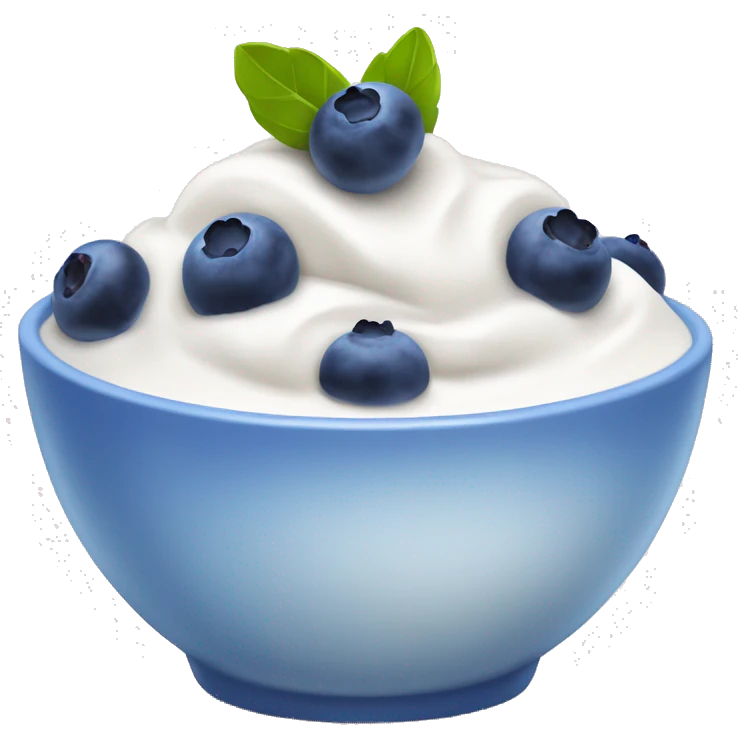 a bowl with yogurt and blueberries  emoji