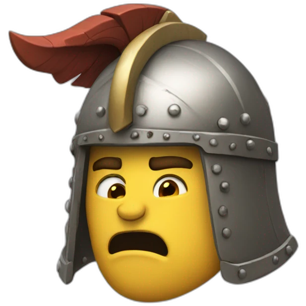 Barbarian in helmet crying emoji