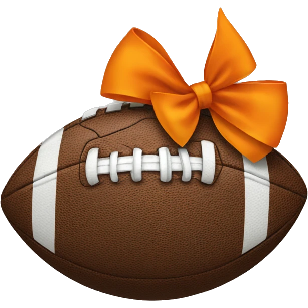 football with a orange bow emoji