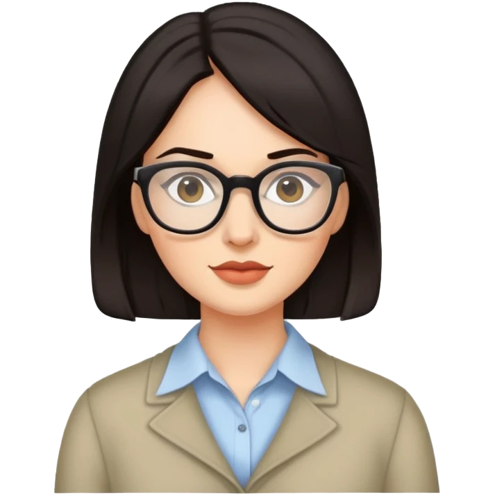 woman with glasses and dark hair emoji