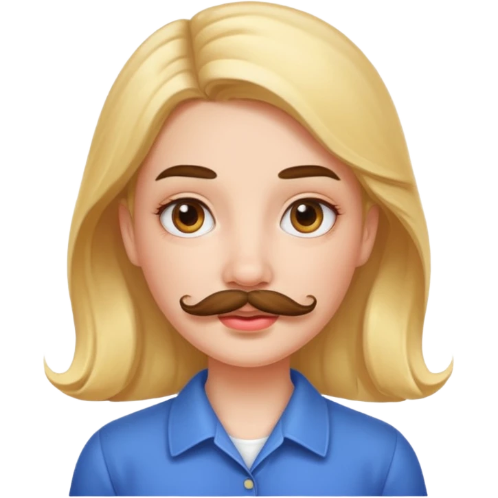 girl with mustache emoji